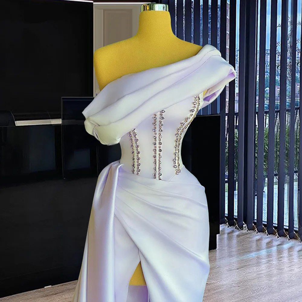 Sexy Prom Dresses Mermaid One-shoulder Beaded Slit Long Dubai Saudi Arabia Prom Gown Evening Dress Robe De Soiree Haute
Sexy Prom Dresses Mermaid One-shoulder Beaded Slit Long Dubai Saudi Arabia Prom Gown Evening Dress Robe De Soiree Haute