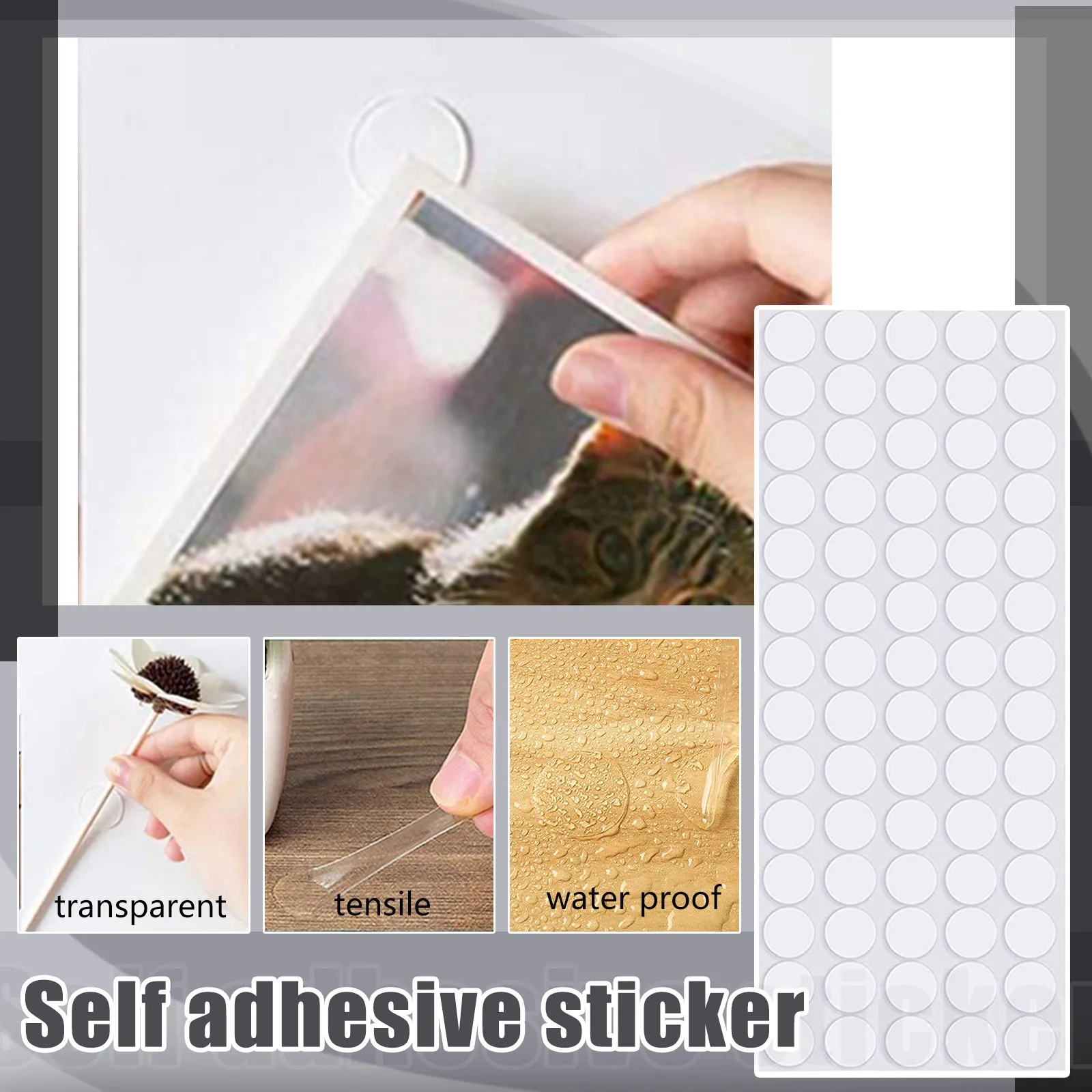 70Pcs Self Adhesive Fastener Tape Circle Double Sided Tape Strong Double Sided Tapes No Trace Seamless Invisible Universal Dots
70Pcs Self Adhesive Fastener Tape Circle Double Sided Tape Strong Double Sided Tapes No Trace Seamless Invisible Universal Dots