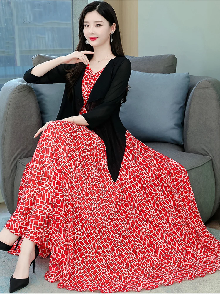 Beach Casual Red Black Long Dress 2023 Women Elegant Bodycon Prom Maxi Sundress Spring Summer Tunics Green White Chiffon Dresses
Beach Casual Red Black Long Dress 2023 Women Elegant Bodycon Prom Maxi Sundress Spring Summer Tunics Green White Chiffon Dresses