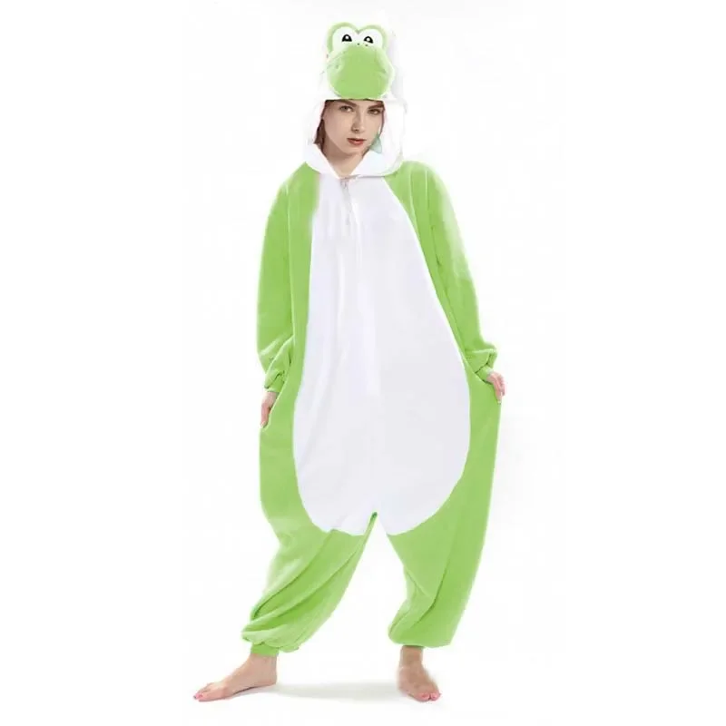 Kawaii Yosi Kigurumi женские пижамы аниме комбинезоны для взрослых лягушка карнавальный