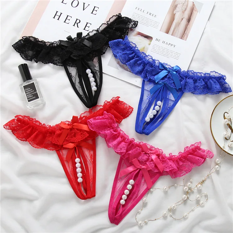 Ladies Open Crotch Underwear Panties for Women Lace G Strings with Pearls Sexy Thongs Ladies Perspective Lingerie
Ladies Open Crotch Underwear Panties for Women Lace G Strings with Pearls Sexy Thongs Ladies Perspective Lingerie