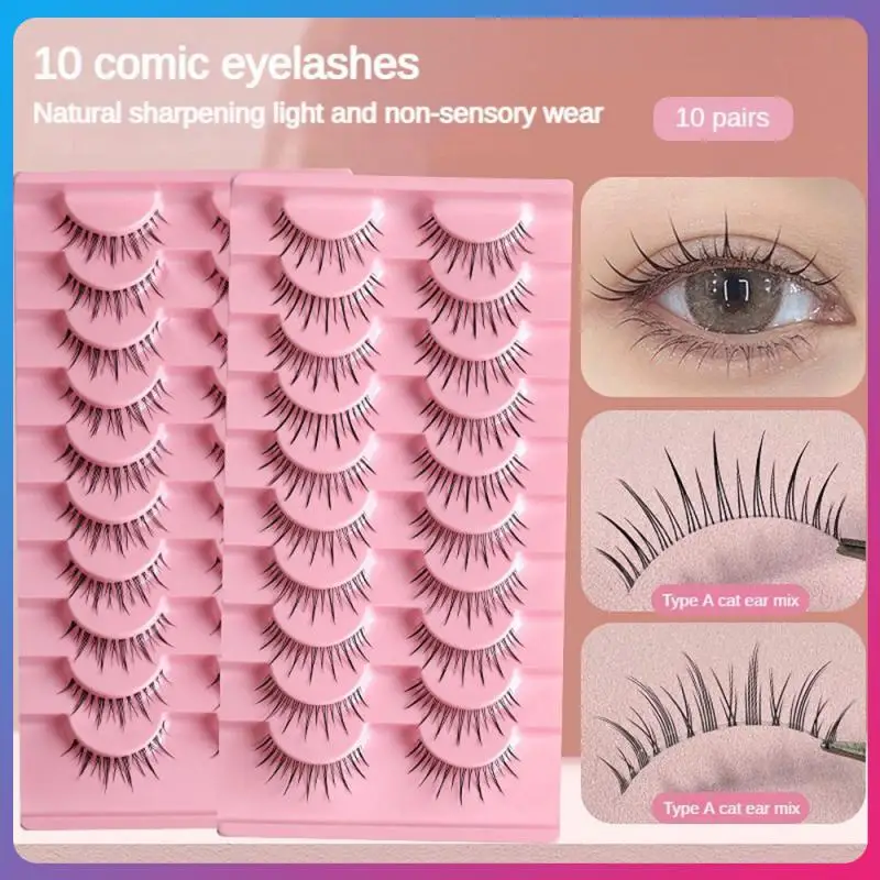 

Chemical Fiber Transparent Stem Curl Eyelashes With Delicate Packaging False Eyelashes Fluffy False Eyelashes Fan Eyelashes