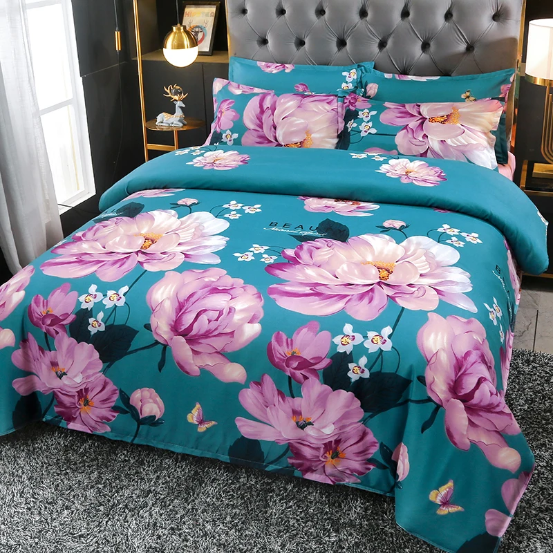 

3/4pcs Bed Linen 2 Bedrooms Duvet Cover Double Bedsheet with Pillowcase Comforter Bedspread King Queen Size Quilt Bedding Home