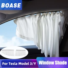 4 PCS For Tesla Model 3 Y Side Window Privacy Trim Sunshade Car Front Rear Windshield Blind Cover Sun Shade for Camping Hiking
