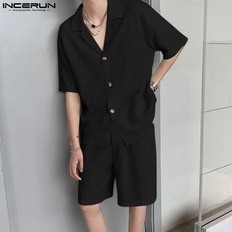 INCERUN Men Sets Solid Color Korean Loose Lapel Short Sleeve Shirt & Shorts Two Pieces Sets Streetwear 2023 Men's Casual Suits
INCERUN Men Sets Solid Color Korean Loose Lapel Short Sleeve Shirt & Shorts Two Pieces Sets Streetwear 2023 Men's Casual Suits