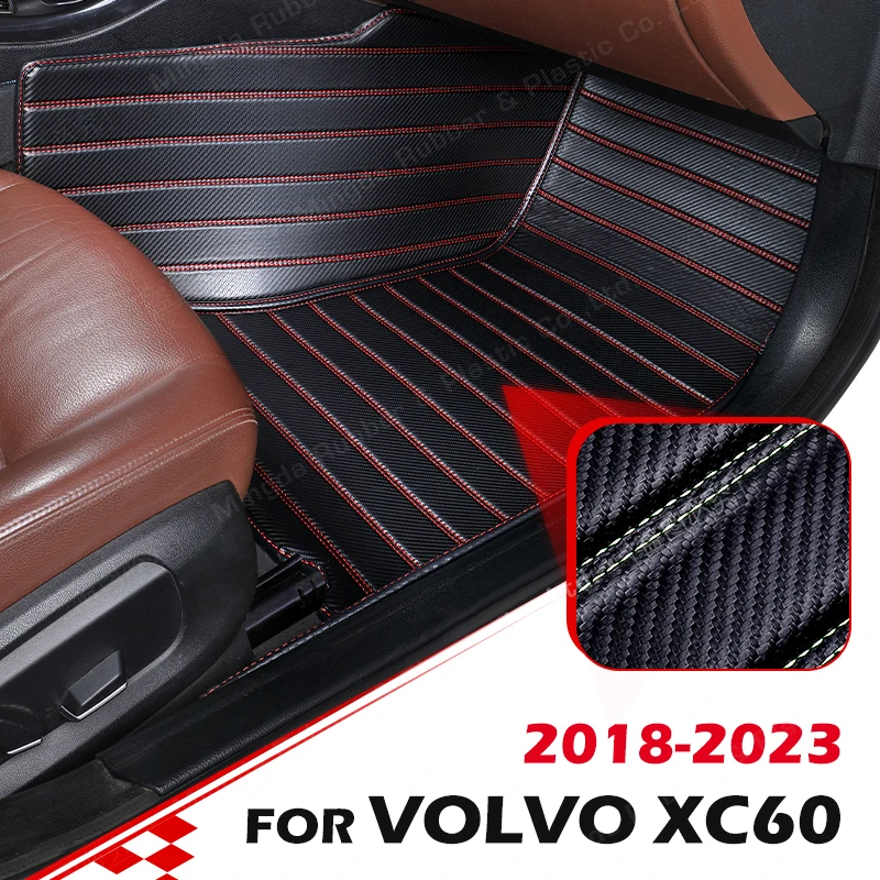 Напольные коврики из углеродного волокна на заказ для Volvo XC60 2018-2023 19 20 21 22, коврик для покрытия автомобиля, аксессуары для интерьера