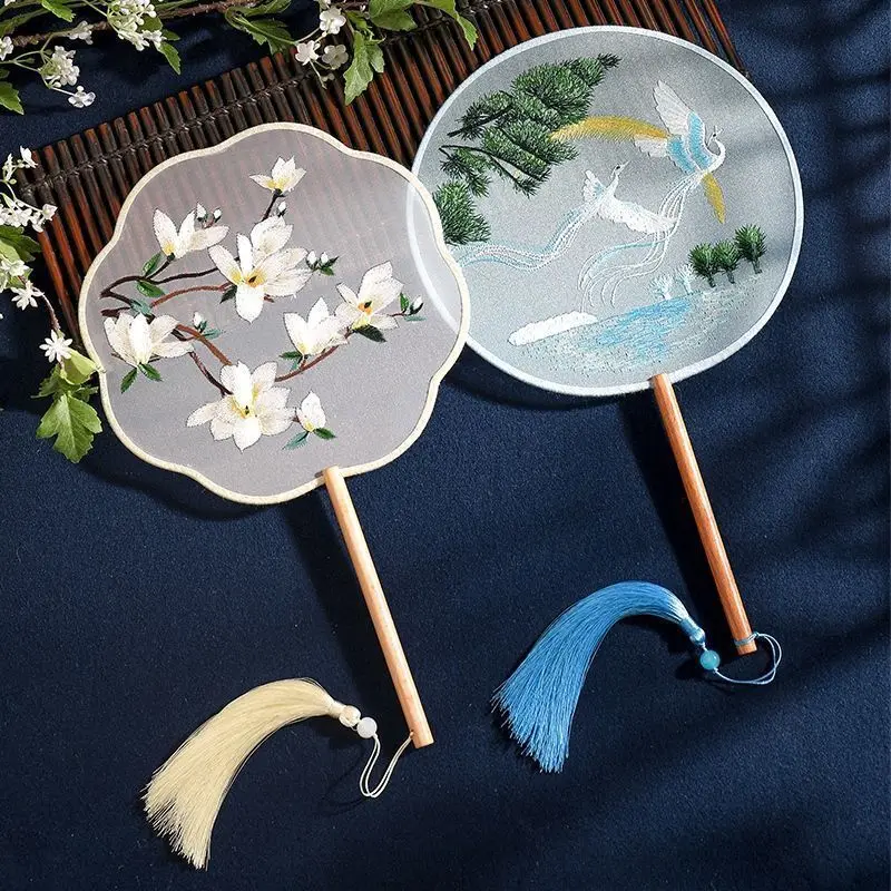 Ancient Fan Chinese Style Silk Double-sided Embroidery Dance Summer Classical Clothing Palace Hanfu Women Tassel Small Round Fan
Ancient Fan Chinese Style Silk Double-sided Embroidery Dance Summer Classical Clothing Palace Hanfu Women Tassel Small Round Fan