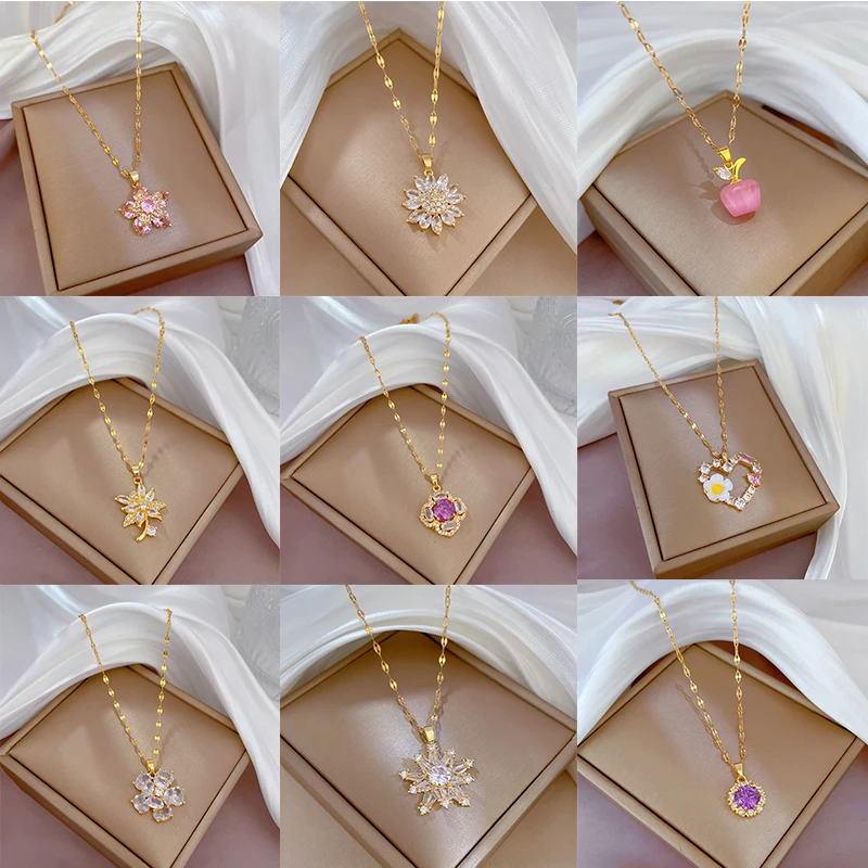 OIMG 316L Stainless Steel Gold Color Luxury Jewelry For Women Charm Flower Sunflower Daisy Pendant Necklace Temperament Gifts
OIMG 316L Stainless Steel Gold Color Luxury Jewelry For Women Charm Flower Sunflower Daisy Pendant Necklace Temperament Gifts