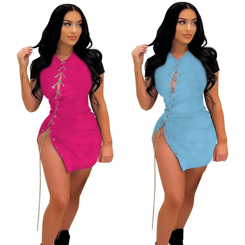 WUHE Chain Lace Up Hollow Out Bodycon Mini Dress Short Sleeve Sexy Night Party Pencil Women Dresses
WUHE Chain Lace Up Hollow Out Bodycon Mini Dress Short Sleeve Sexy Night Party Pencil Women Dresses