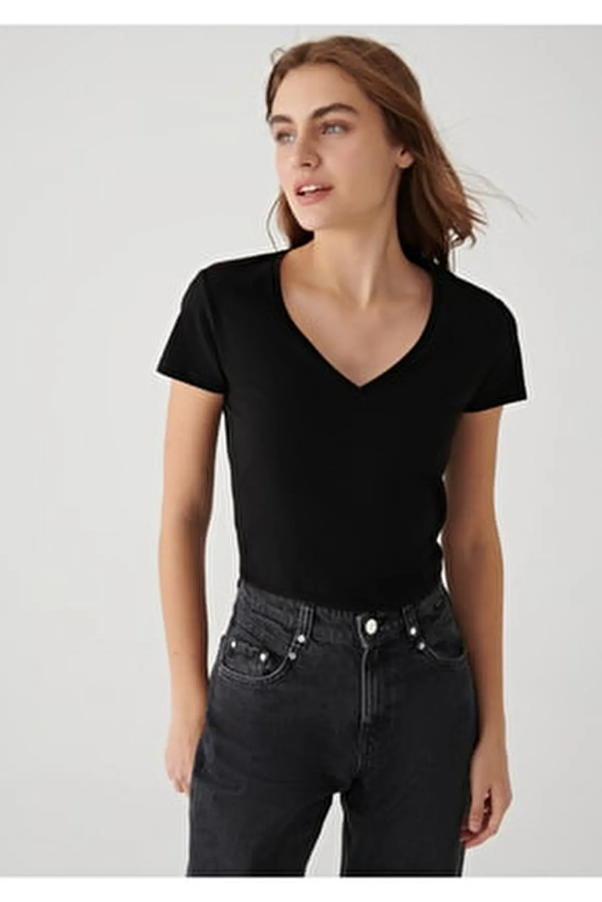V-neck Black Basic Tshirt T-Shirts Blouse Top women's Tops Tees Summer women's Shirts women's Summer Tee Shirt 3410332
V-neck Black Basic Tshirt T-Shirts Blouse Top women's Tops Tees Summer women's Shirts women's Summer Tee Shirt 3410332