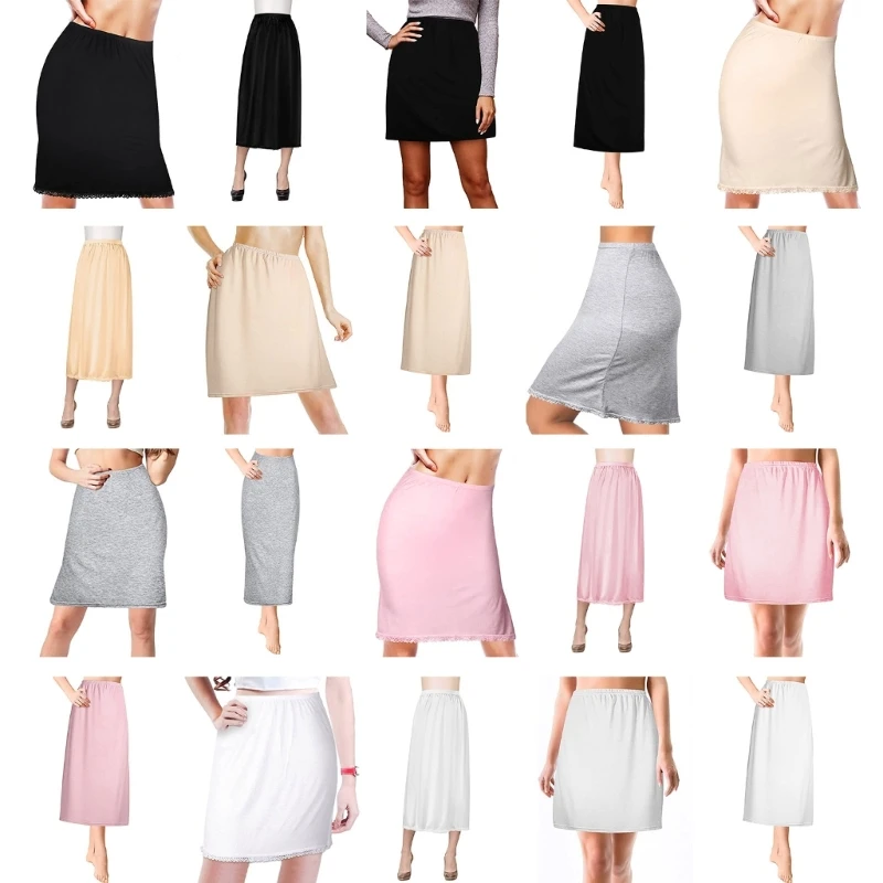 Women Summer Solid Skirt Inside Anti-exposure Bottom Wearing Lacy Edge Midi Length Breathable Soft Skirts for Daily
Women Summer Solid Skirt Inside Anti-exposure Bottom Wearing Lacy Edge Midi Length Breathable Soft Skirts for Daily