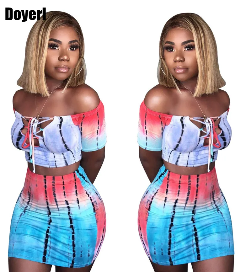Women Two Piece Set Summer Lace up Crop Top and Skirt Set Tie Dye Pattern Printed T Shirts 2022Casual Tracksuit 2 Piece Outfits
Women Two Piece Set Summer Lace up Crop Top and Skirt Set Tie Dye Pattern Printed T Shirts 2022Casual Tracksuit 2 Piece Outfits