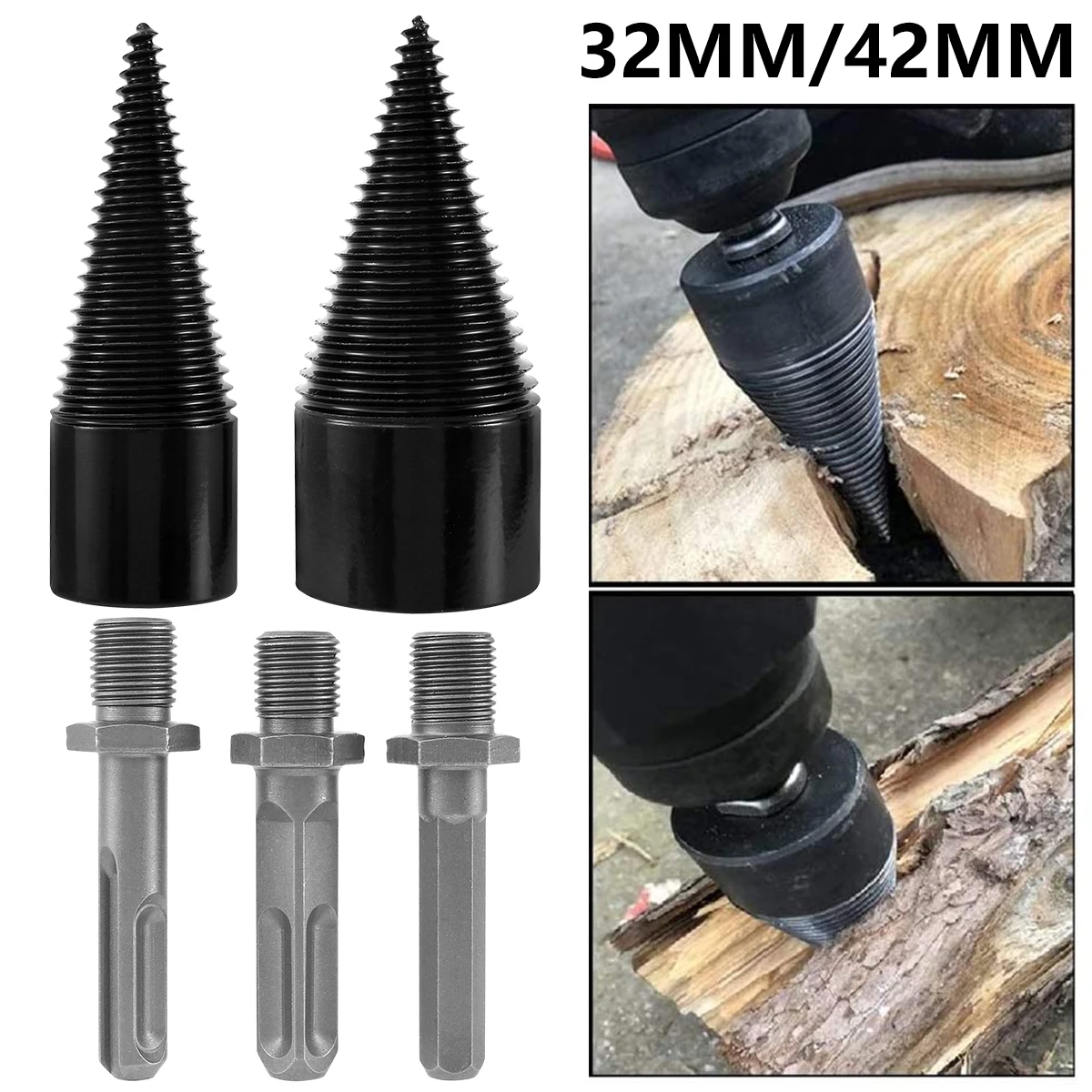 Drill Bit Set 42/32mm Firewood Splitter Drill Bit with Square Shank Wood Cone Reamer Punch Driver Step Drill Woodworking Tool
Drill Bit Set 42/32mm Firewood Splitter Drill Bit with Square Shank Wood Cone Reamer Punch Driver Step Drill Woodworking Tool