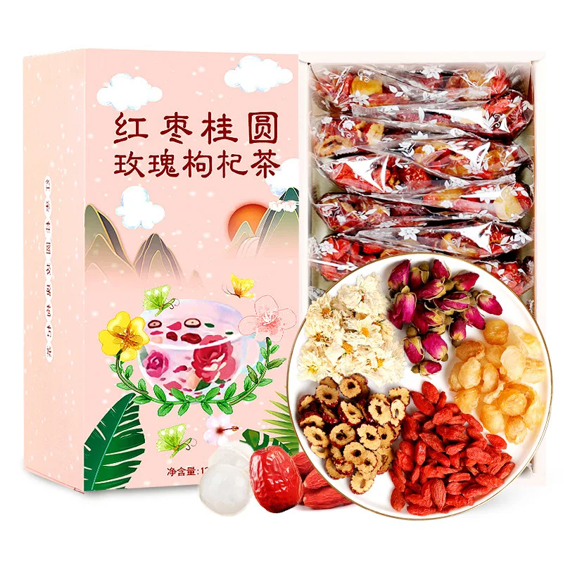 Красный jujube, longan, розовый и медицинский чай 120 г/коркоркоркор. без чайника 
Красный jujube, longan, розовый и медицинский чай 120 г/коркоркоркор. без чайника