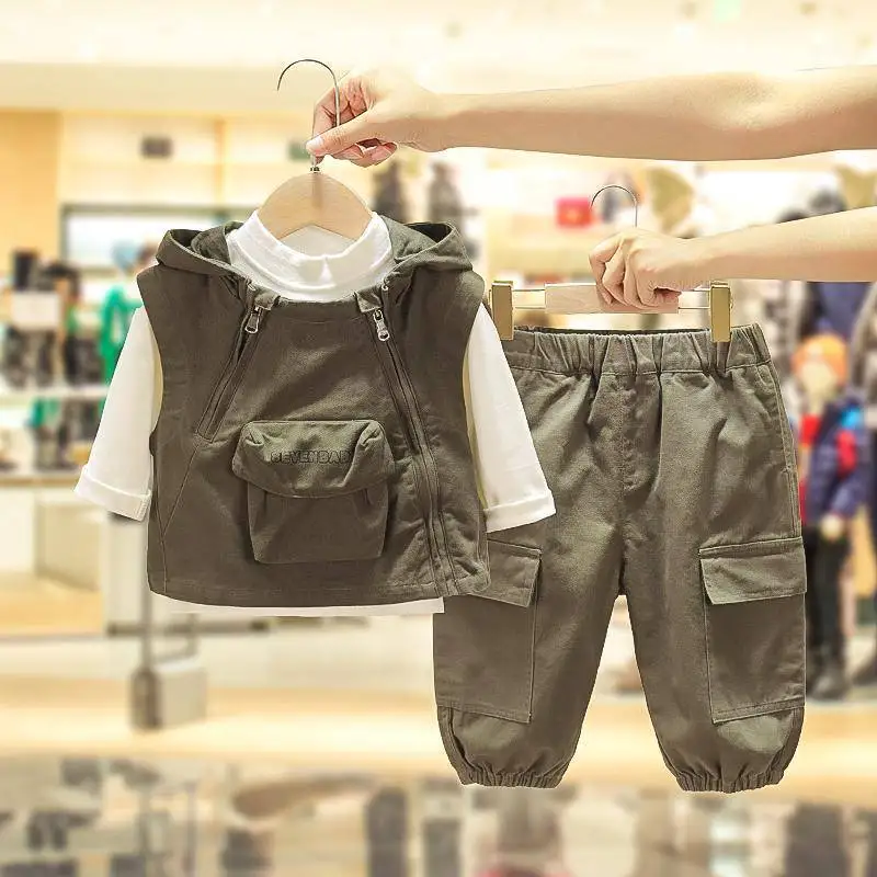 Kids Tracksuit Boys Double Zip Hooded Vest + Pant Sets Child 2 Pieces Outfits Clothing Spring Autumn 1-9 Years
Kids Tracksuit Boys Double Zip Hooded Vest + Pant Sets Child 2 Pieces Outfits Clothing Spring Autumn 1-9 Years