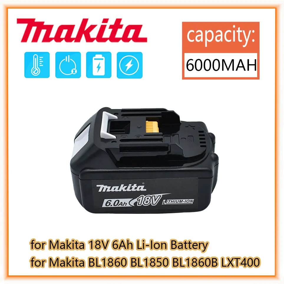 Makita Original 18V 6000mAh Lithium ion Rechargeable Battery 18v drill Replacement Batteries BL1860 BL1830 BL1850 BL1860B
Makita Original 18V 6000mAh Lithium ion Rechargeable Battery 18v drill Replacement Batteries BL1860 BL1830 BL1850 BL1860B