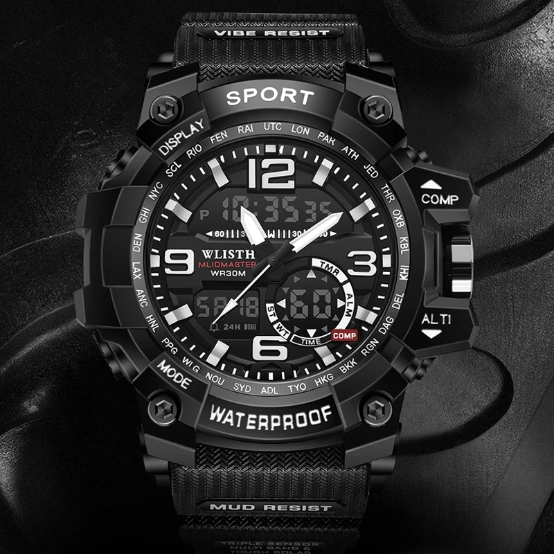 WLISTH Men Military Watch 50m Waterproof Wristwatch LED Quartz Clock Male relogios masculino Digital Sports Watches Men's
WLISTH Men Military Watch 50m Waterproof Wristwatch LED Quartz Clock Male relogios masculino Digital Sports Watches Men's