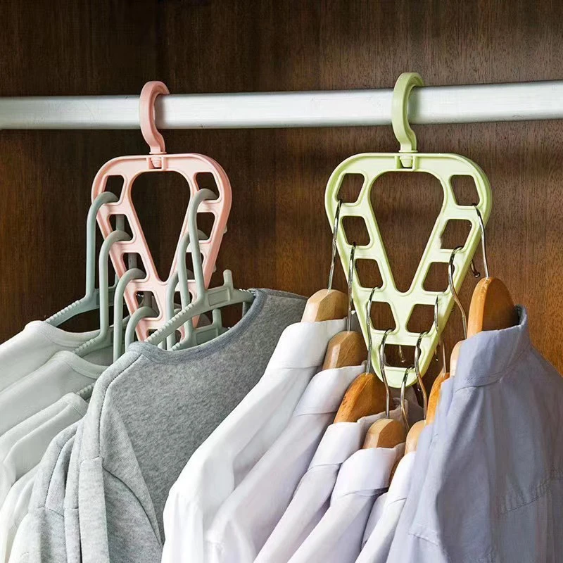 5pcs Triangle 9-hole Hanger Household Plastic Rotatable Wardrobe Clothes Storage Rack
5pcs Triangle 9-hole Hanger Household Plastic Rotatable Wardrobe Clothes Storage Rack