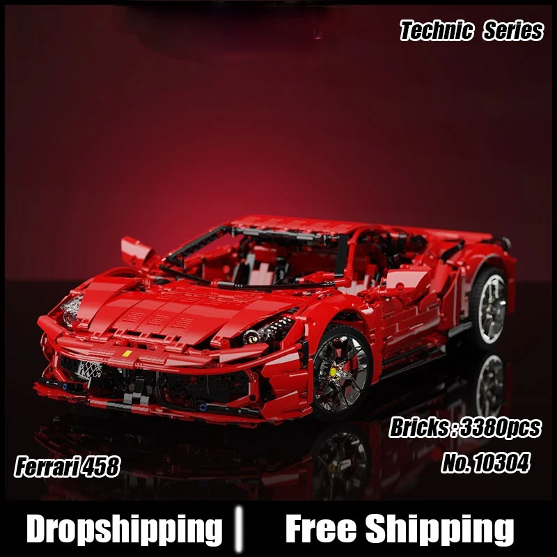 Mechanical High-Tech Series Supersonic 458 Racing Car Red Supercar Building Blocks 3380pcs Bricks Toys Gift 10304
Mechanical High-Tech Series Supersonic 458 Racing Car Red Supercar Building Blocks 3380pcs Bricks Toys Gift 10304
