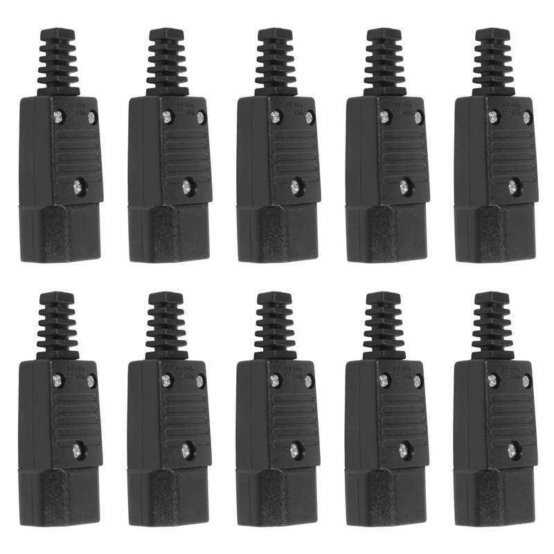 

10X Black IEC-320 C14 Male Plug AC Power Inlet Socket Connector 250V 10A