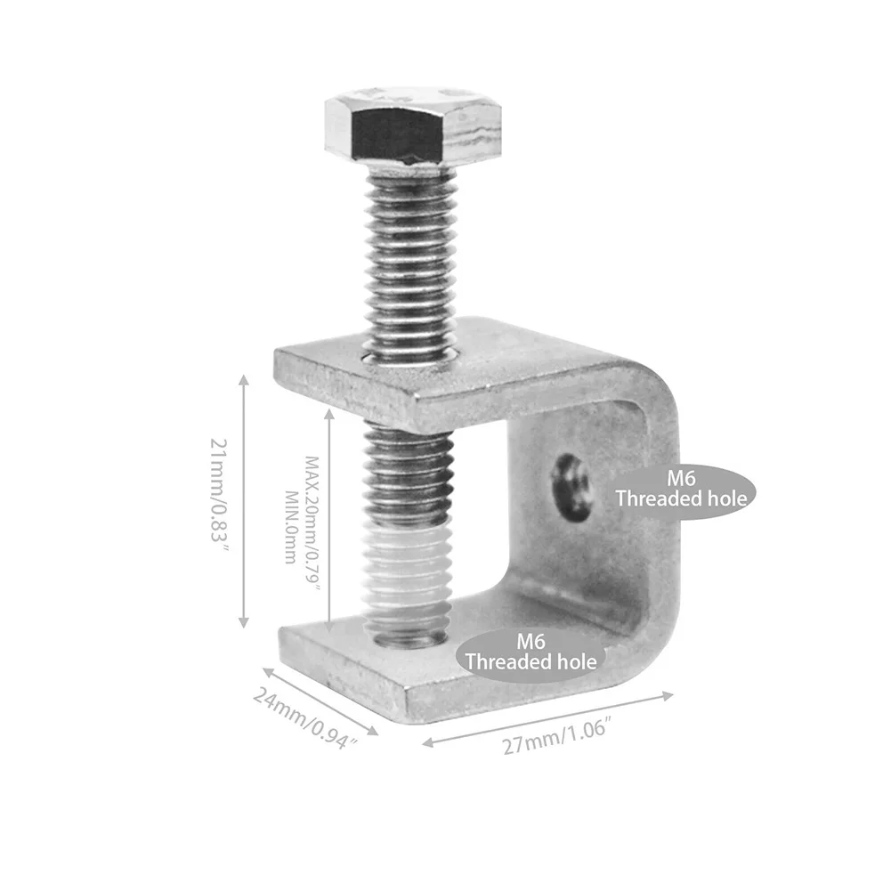 High Quality C-clamp Jaw Silver Stainless Steel Table Bracket Tiger Clamp With Screw 0-20mm 1/2/4pcs Cabine Drawer
High Quality C-clamp Jaw Silver Stainless Steel Table Bracket Tiger Clamp With Screw 0-20mm 1/2/4pcs Cabine Drawer