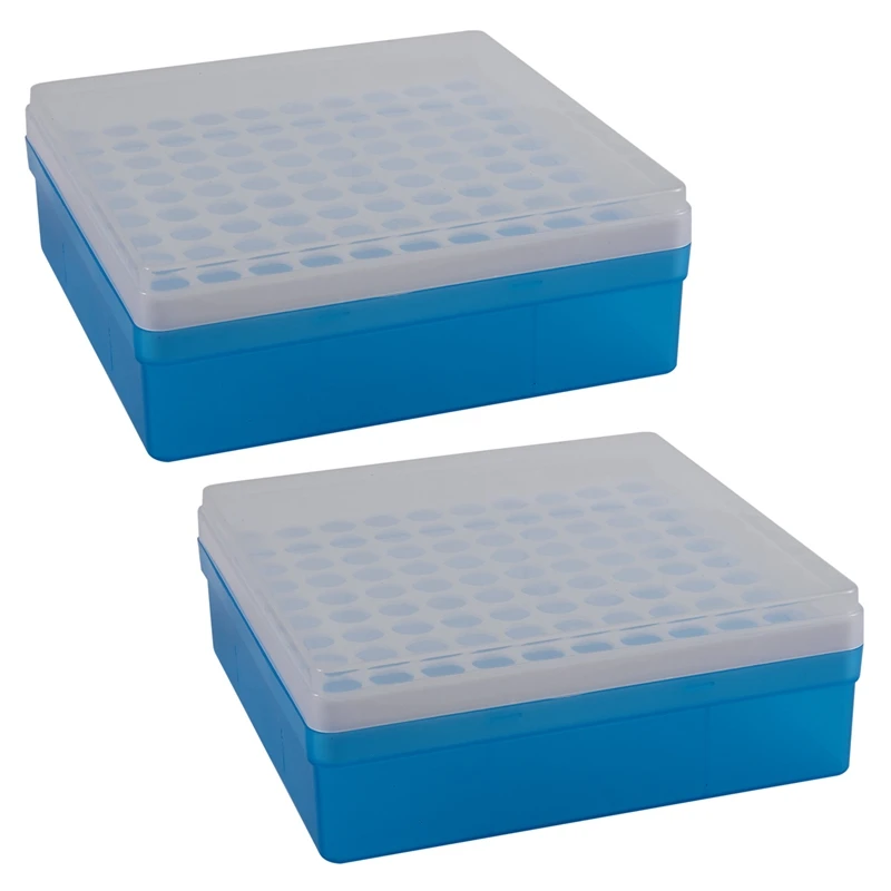 2X Plastic Square 100 Positions Laboratory 1.5Ml Centrifuge Tube Case Box 
2X Plastic Square 100 Positions Laboratory 1.5Ml Centrifuge Tube Case Box