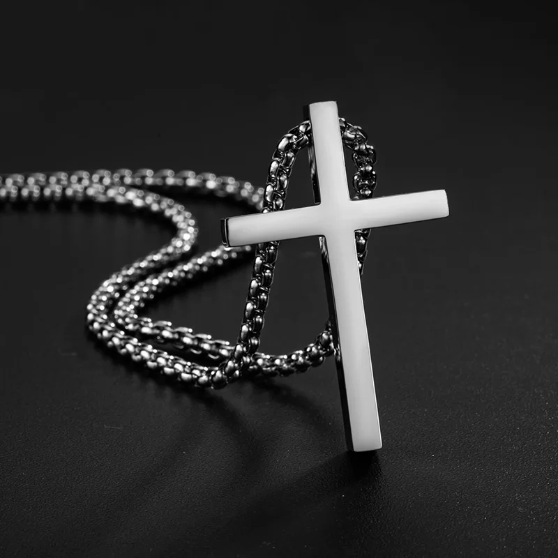 Цепочка с подвеской-крестом для мужчин и женщин ожерелье из нержавеющей стали в
