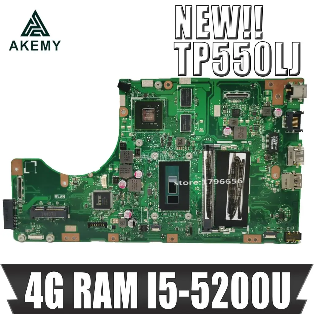 Akmey TP550LJ Motherboard W/ I5-5200CPU 4GB RAM GT920M/2G For Asus TP550 TP550L TP550LD TP550LJ Laptop Mainboard LVDS
Akmey TP550LJ Motherboard W/ I5-5200CPU 4GB RAM GT920M/2G For Asus TP550 TP550L TP550LD TP550LJ Laptop Mainboard LVDS