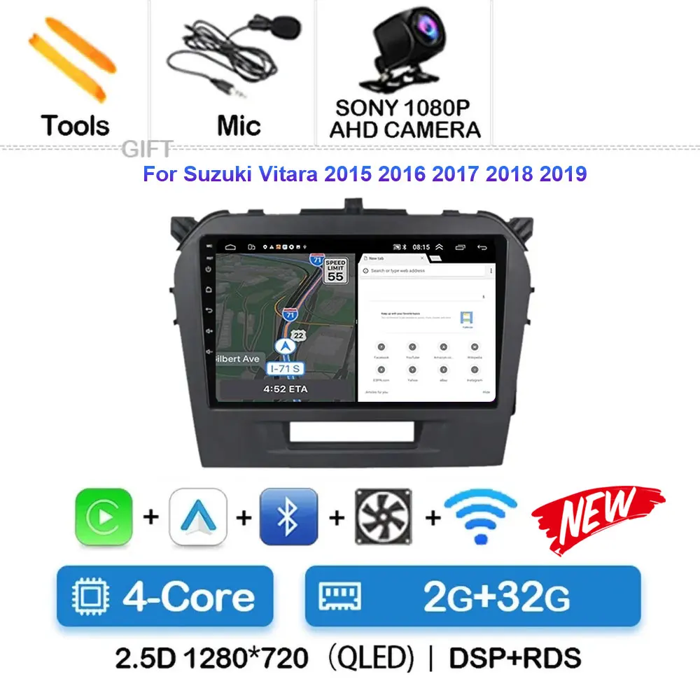 Android 15 Carplay Автомобильный радиоприемник для Suzuki Vitara 2015-2019 Навигация GPS Мультимедийный плеер Стерео Wi-Fi + 4G Авто DSP BT 360 Камера
Android 15 Carplay Автомобильный радиоприемник для Suzuki Vitara 2015-2019 Навигация GPS Мультимедийный плеер Стерео Wi-Fi + 4G Авто DSP BT 360 Камера
