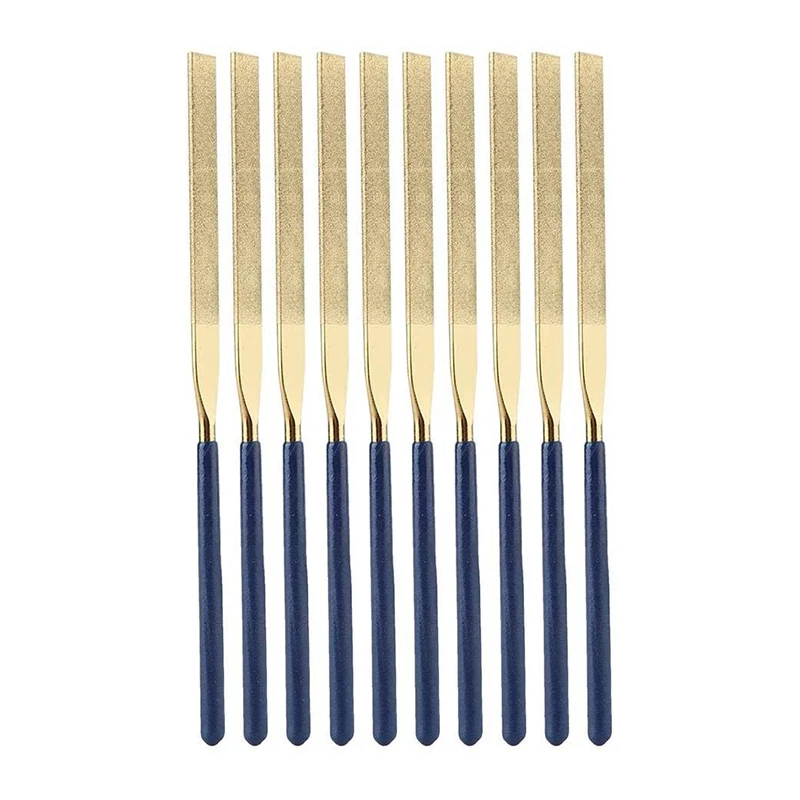 10Pcs Diamond File High Wear Resistance Diamond Flat File Golden Alloy File Polishing Repair Tool 5X180
10Pcs Diamond File High Wear Resistance Diamond Flat File Golden Alloy File Polishing Repair Tool 5X180
