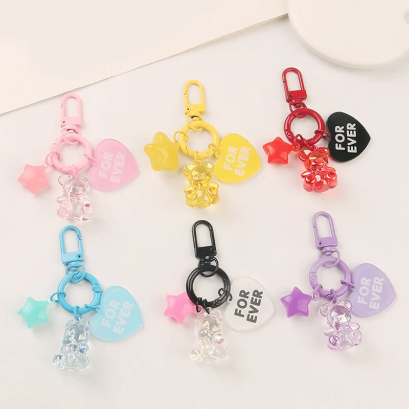 Handmade Cute Colorful Resin Bear Keychain Headphone Cover Keyring Charm Pentagram Bag Pendants Car Key Chains Girls Gift
Handmade Cute Colorful Resin Bear Keychain Headphone Cover Keyring Charm Pentagram Bag Pendants Car Key Chains Girls Gift