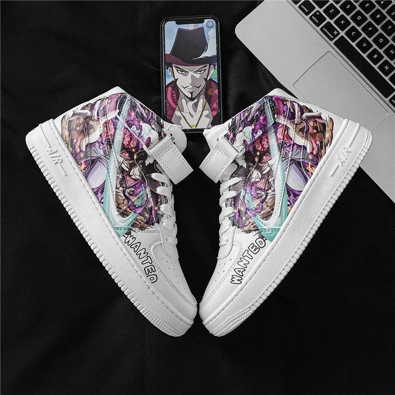 Anime Shoes Men Sneakers Zapatillas Hombre Leather High Top Rubber Casual Eagle Eye Couples Shoes Tenis Masculino
Anime Shoes Men Sneakers Zapatillas Hombre Leather High Top Rubber Casual Eagle Eye Couples Shoes Tenis Masculino