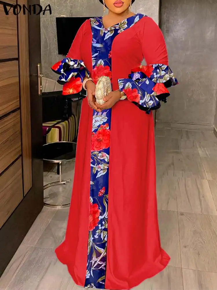 Bohemian Dress 2022 Summer VONDA Women 3/4 Sleeve Vintage Printed Pleated Ruffled Long Dress Casual Bohemian Party Maxi Vestidos
Bohemian Dress 2022 Summer VONDA Women 3/4 Sleeve Vintage Printed Pleated Ruffled Long Dress Casual Bohemian Party Maxi Vestidos