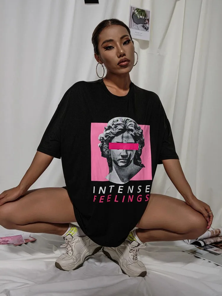 Balogun Summer Streetwear Loose Graphic T Shirts Women O Neck Short Sleeve Print Tees Tops Women 2022 Black White Tops Female
Balogun Summer Streetwear Loose Graphic T Shirts Women O Neck Short Sleeve Print Tees Tops Women 2022 Black White Tops Female