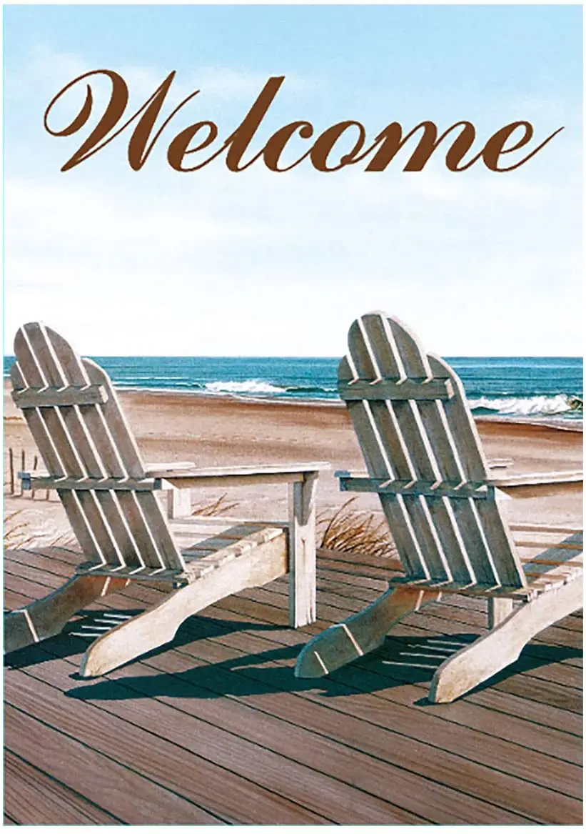 Welcome Summer Beach Chairs Outdoor Garden Flag Double Sided, Tropical Ocean House Yard Flag, Rustic Coastal Garden Yard Decorat
Welcome Summer Beach Chairs Outdoor Garden Flag Double Sided, Tropical Ocean House Yard Flag, Rustic Coastal Garden Yard Decorat
