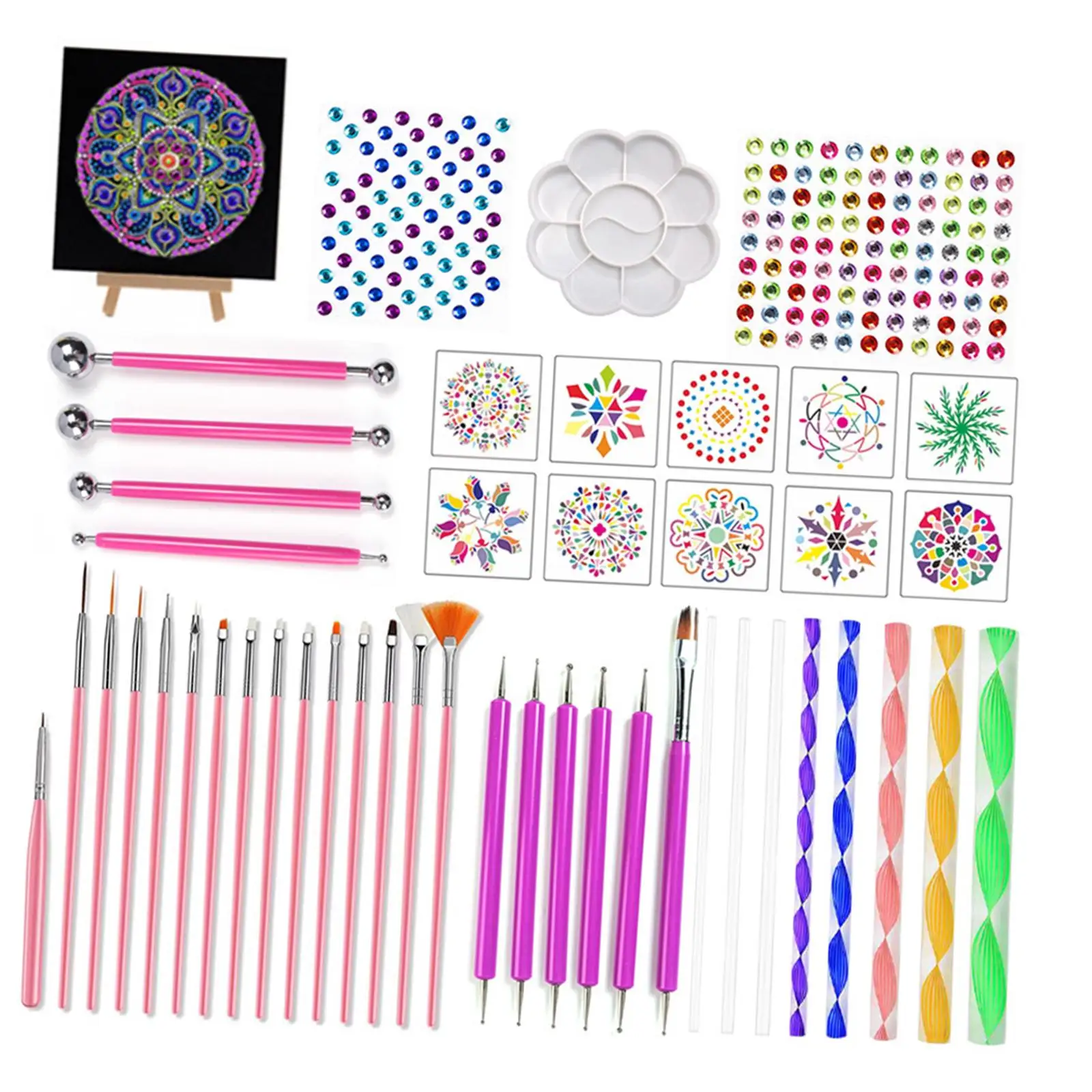 48Pcs Multiuse Mandala Dotting Tools Set Dot Painting Kit Paint Brushes for Adult Kids Drawing Rocks Painting Coloring Crafts
48Pcs Multiuse Mandala Dotting Tools Set Dot Painting Kit Paint Brushes for Adult Kids Drawing Rocks Painting Coloring Crafts