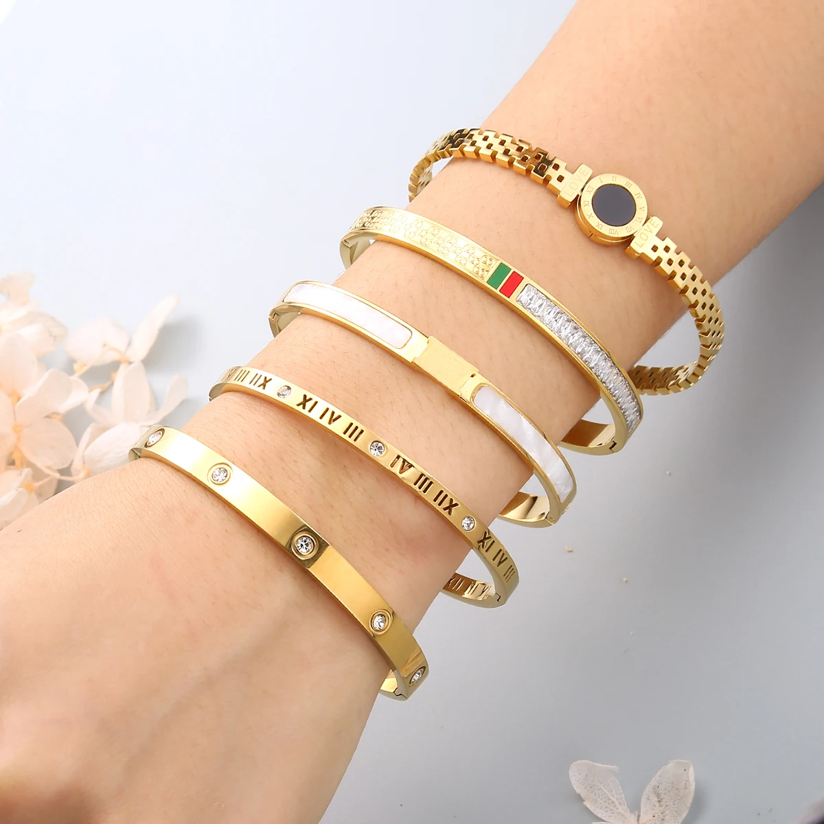 Trendy Stainless Steel Bracelet For Women Men Roman Numeral Bracelets 2023 New Fashion Hand Jewelry Charm Bangles Femme
Trendy Stainless Steel Bracelet For Women Men Roman Numeral Bracelets 2023 New Fashion Hand Jewelry Charm Bangles Femme
