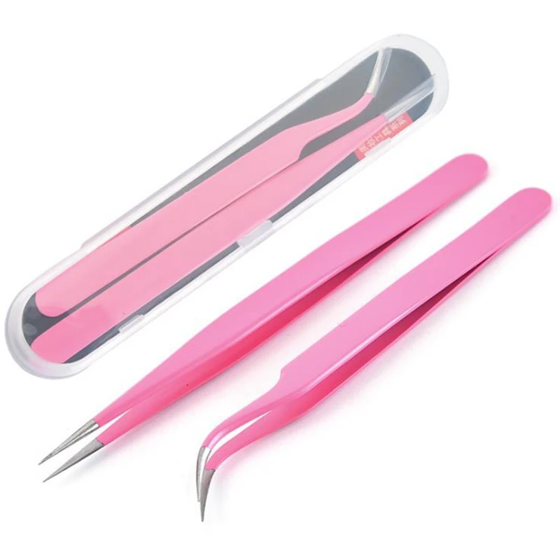 Lash Tweezers, Pack Of 2 Stainless Steel Tweezers For Eyelash Extensions Straight And Curved Tip False Lash Tools Pink
Lash Tweezers, Pack Of 2 Stainless Steel Tweezers For Eyelash Extensions Straight And Curved Tip False Lash Tools Pink