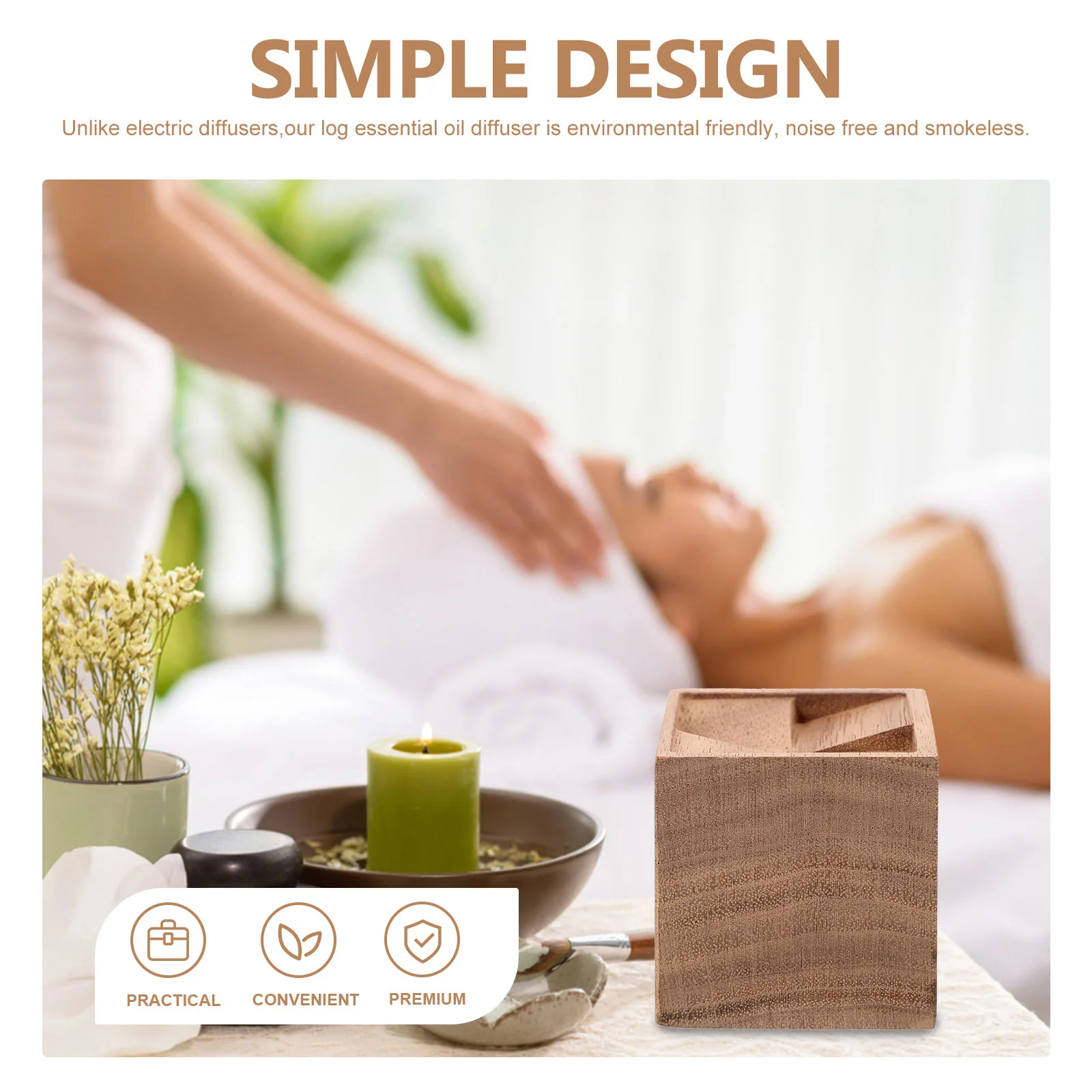 1PC Essential Oil Diffused Wood Aromatherapy Diffuser Refreshing Sleep Helper for Office Home Bedroom (Square Black Walnut)
1PC Essential Oil Diffused Wood Aromatherapy Diffuser Refreshing Sleep Helper for Office Home Bedroom (Square Black Walnut)