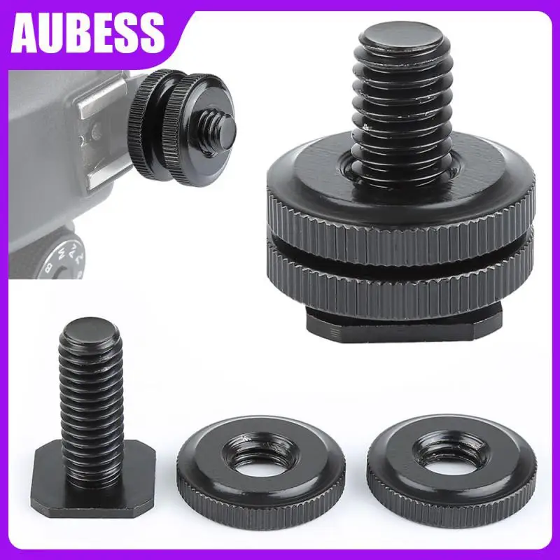 

1/4" Flash Hot Shoe Mount Adapter Tripod Screw Converter Adapters With Double Nuts For DSLR Camera Rig Monitor LED Video Light