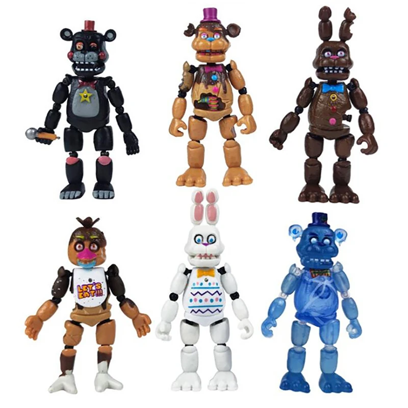 Новинка 6 шт./компл. Five ночь у Фредди Fnaf светящиеся Аниме фигурки съемные шарнирные Бонни медведь Фредди экшн-Фигурки игрушки подарки
Новинка 6 шт./компл. Five ночь у Фредди Fnaf светящиеся Аниме фигурки съемные шарнирные Бонни медведь Фредди экшн-Фигурки игрушки подарки