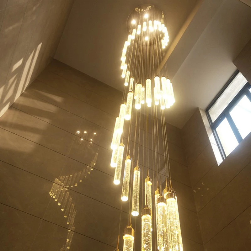 New Golden LED Chandelier Duplex Suspended Ceiling Light Living Room Staircase Crystal Chandelier Attic Staircase Pendant Lamp
New Golden LED Chandelier Duplex Suspended Ceiling Light Living Room Staircase Crystal Chandelier Attic Staircase Pendant Lamp