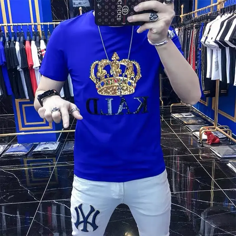 Embroidered crown short-sleeved T-shirt men's tide brand trend all-match 2022 summer new men's T-shirt
Embroidered crown short-sleeved T-shirt men's tide brand trend all-match 2022 summer new men's T-shirt