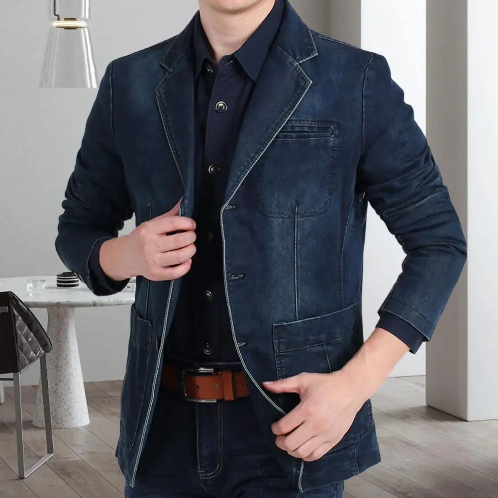 Male Stylish Slim Fit Pure Color Denim Jacket Outerwear Suit Coat Long Sleeves for Daily Wear
Male Stylish Slim Fit Pure Color Denim Jacket Outerwear Suit Coat Long Sleeves for Daily Wear