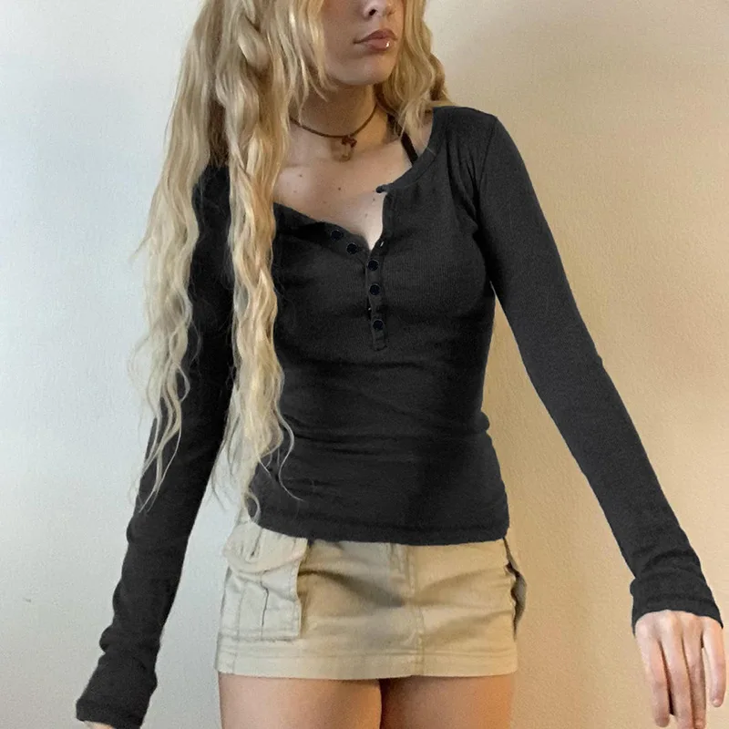 Vintage Y2K Remove Collar Rib Slim Fit Top Solid Casual 90s Slim Fit Women's Shirt T-shirt Aesthetic Button Vintage Sloppy Dress
Vintage Y2K Remove Collar Rib Slim Fit Top Solid Casual 90s Slim Fit Women's Shirt T-shirt Aesthetic Button Vintage Sloppy Dress