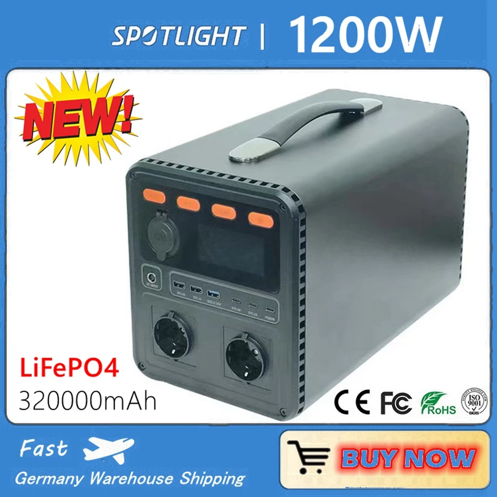 1200W Portable Power Station AC 220V Solar Generator 1000Wh LiFePO4 Battery Emergency Supply for Home Outdoor Travel Camping
1200W Portable Power Station AC 220V Solar Generator 1000Wh LiFePO4 Battery Emergency Supply for Home Outdoor Travel Camping