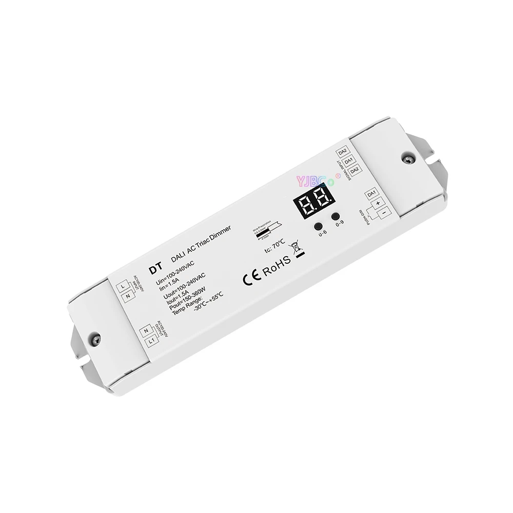 

Skydance DALI AC Triac LED Dimmer DT 110V-220V AC 1.5A 150-360W 1 Channel 1CH Numeric Display for LED Lamp Light Halogen Lights