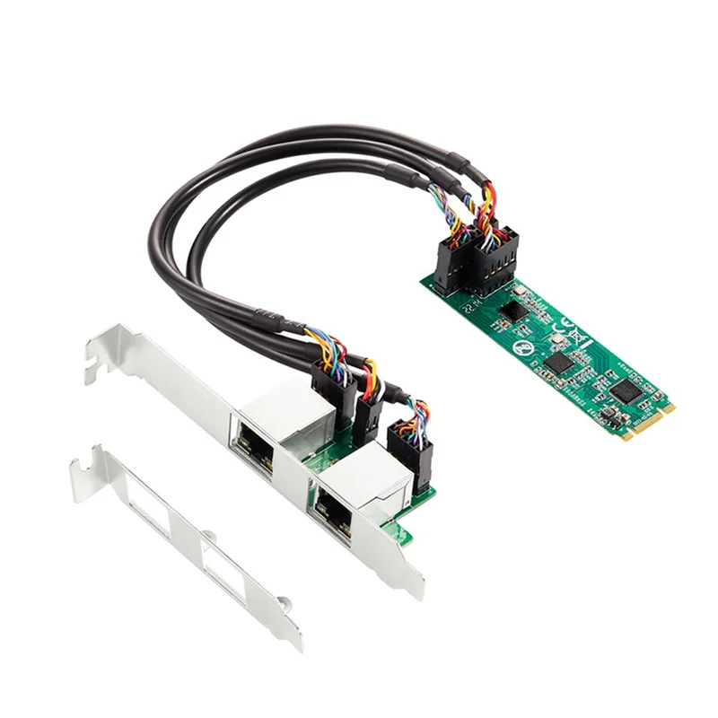 M.2 to Dual Port 2.5G Ethernet NIC Network Card 2Port RJ45 B Key and M Key 2500 Mbps RTL8125B Chipset for Gaming
M.2 to Dual Port 2.5G Ethernet NIC Network Card 2Port RJ45 B Key and M Key 2500 Mbps RTL8125B Chipset for Gaming