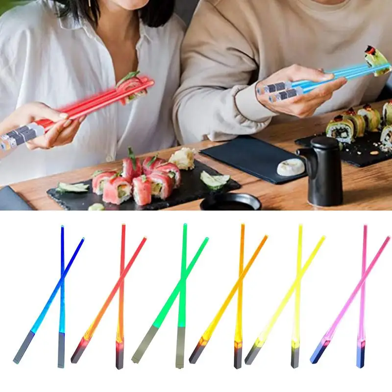 Lightsaber LED Luminous Chopsticks 1Pair Of LED Light Up Eating Chop Sticks Reusable Sushi Luminous Chopstick Lightweight Food
Lightsaber LED Luminous Chopsticks 1Pair Of LED Light Up Eating Chop Sticks Reusable Sushi Luminous Chopstick Lightweight Food