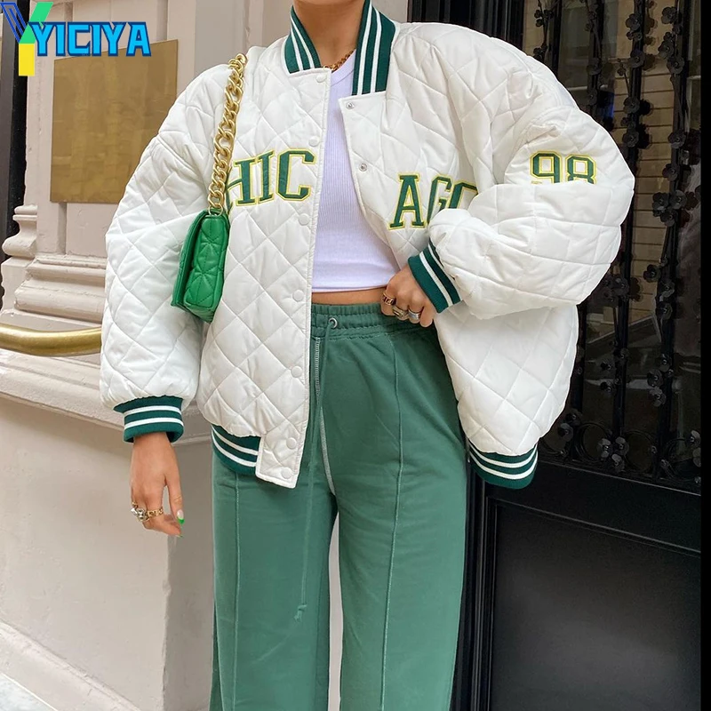 YICIYA Autumn Winter Jacket For Women 2023 Letter Embroidery Baseball Cotton Padded Jacket Loose Oversized Casual Outerwear Coat
YICIYA Autumn Winter Jacket For Women 2023 Letter Embroidery Baseball Cotton Padded Jacket Loose Oversized Casual Outerwear Coat